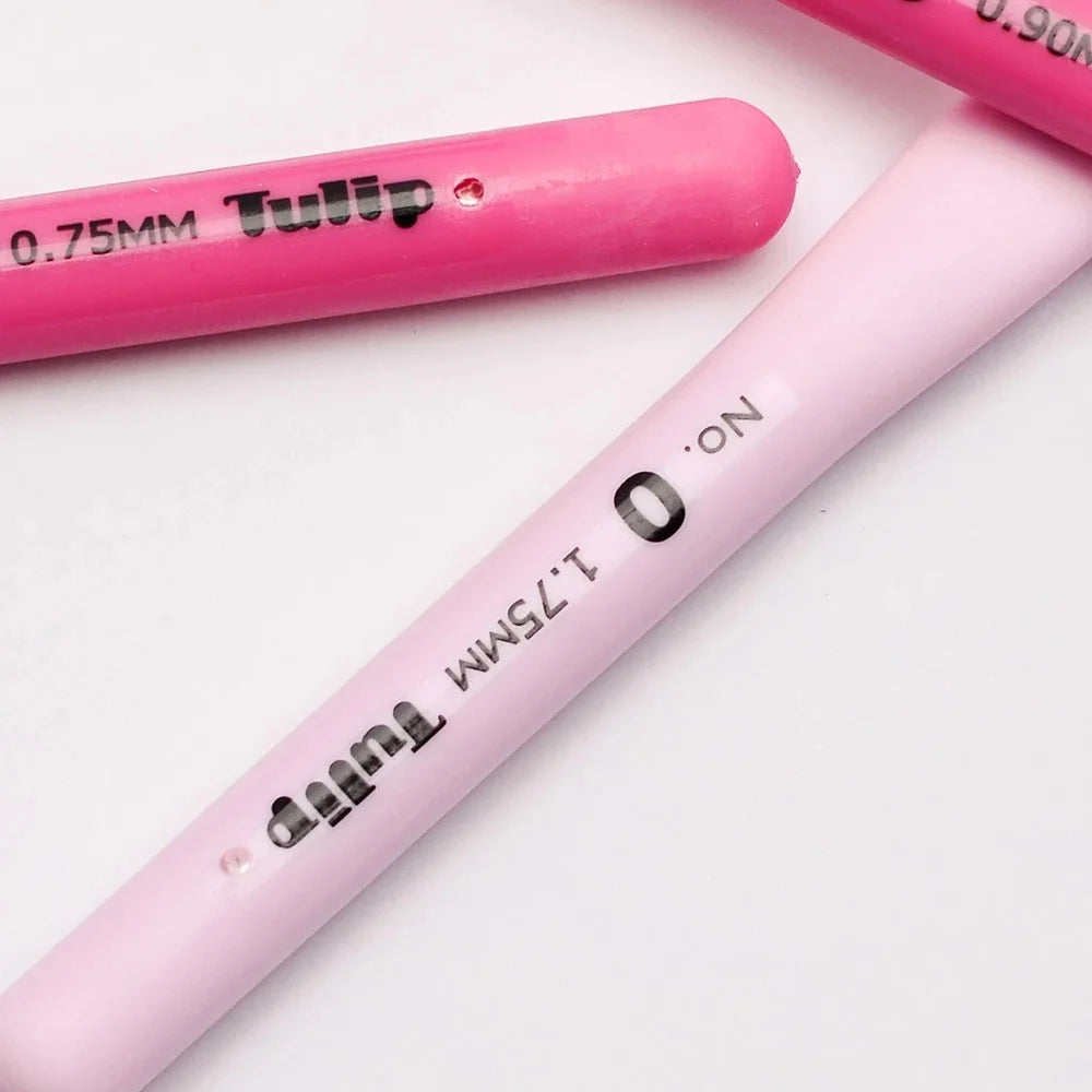 Japan Tulip Ter/tel Crochet Hook Pink Resin Handle Knitting Needles Aluminum hook Original Authentic Imported From Japan 0.6-6mm