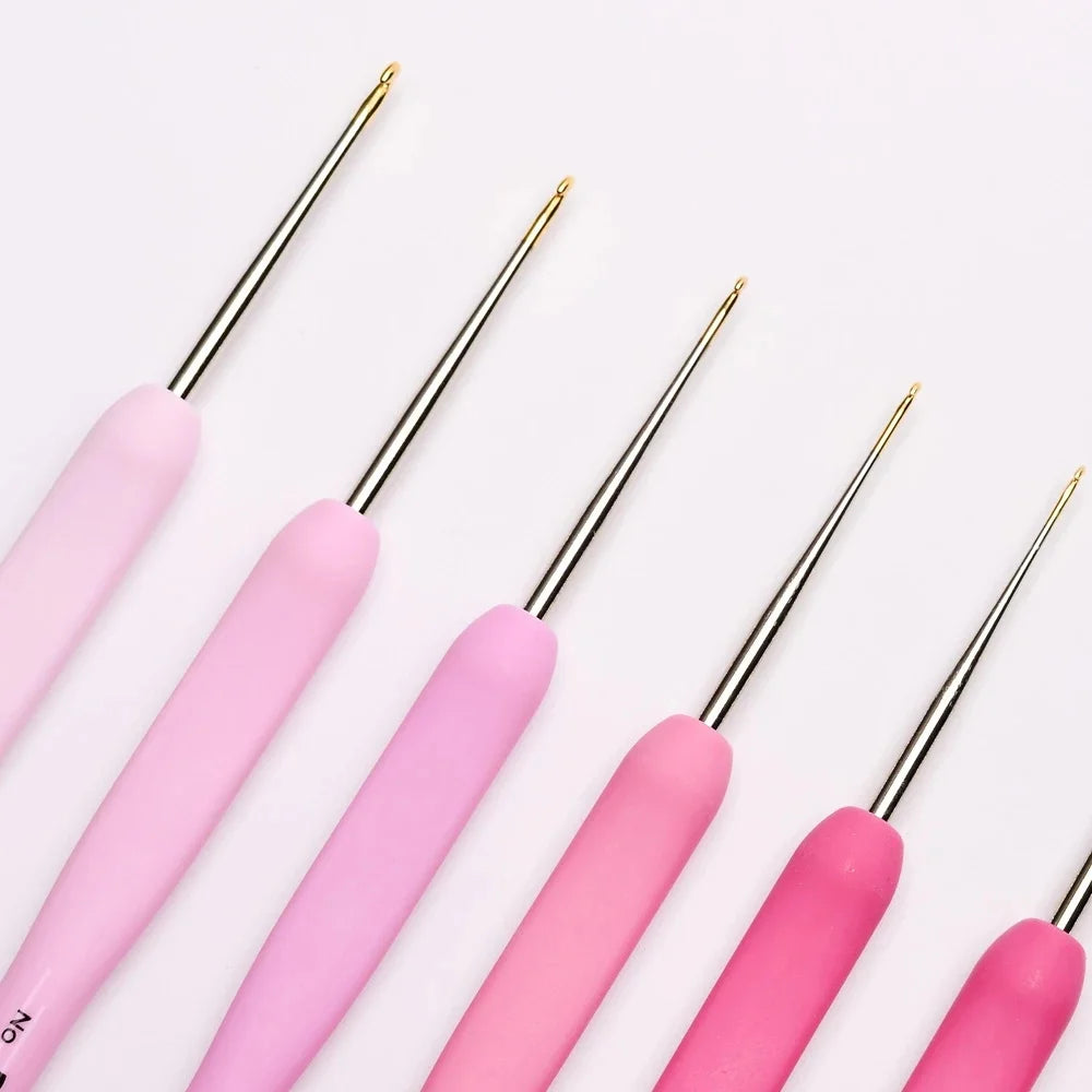 Japan Tulip Ter/tel Crochet Hook Pink Resin Handle Knitting Needles Aluminum hook Original Authentic Imported From Japan 0.6-6mm