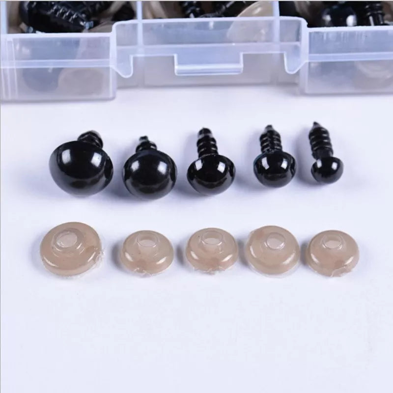 50/100pcs 5-18mm Black Plastic Safety Eyes For Toys Amigurumi Diy Kit Crafts TeddyBear Toy Eye For Doll Decoration Accessories
